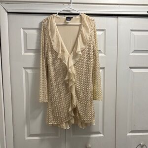 Sharon Young Cream Ruffle Cardigan
